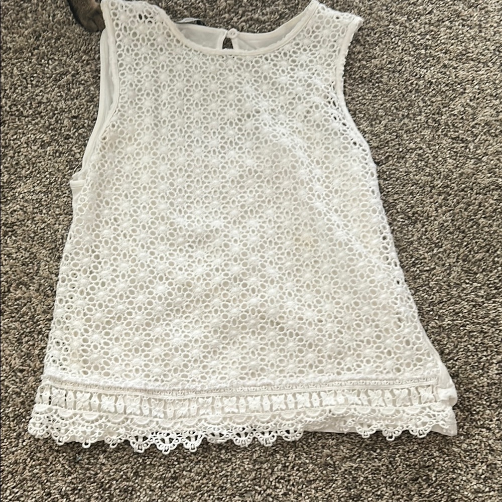 White Lace Sleeveless Top